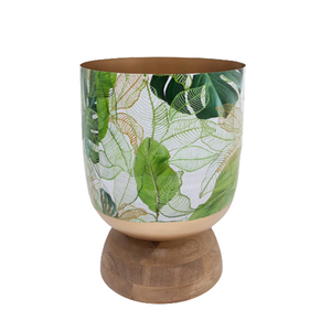 Diseño elegante mesa decorativa hierro/florero de madera calcomanía esmalte acabado para el hogar y la boda decoración hecha a mano - Product Image 1