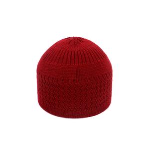 Chapeau musulman en polyester blanc, marron, jaune, kippa crochetée à la main, broderie, bonnets de prière musulmans pour hommes, couleurs unies - Product Image 3