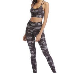 Conjunto de Yoga de compresión adelgazante elástico para mujer personalizado al por mayor suave ligero transpirable ajuste activo servicio OEM - Product Image 1