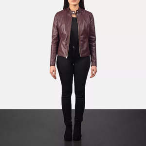 Veste en cuir véritable pour femmes, tricotée, respirante, personnalisable, vente en gros, prix bas - Product Image 3