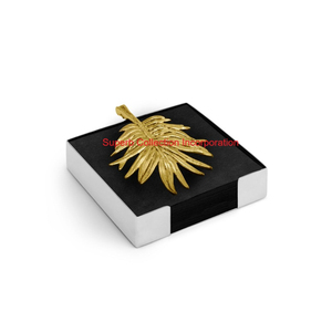 Servilletero de rama de olivo dorado de diseño moderno, caja de pañuelos decorativa de Metal para Hotel, restaurante, boda y decoración del hogar - Product Image 2