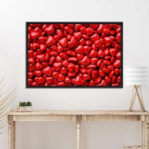 Tableau sur toile Heart Candy : décoration murale moderne pour cuisine, design imprimé, toile encadrée noire - Product Image 1