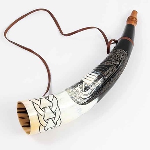 Cuerno de Búfalo Hecho a Mano para Caza, Camping y Uso al Aire Libre, Artesanía con Cuerno Natural, Cuerno Natural para Tocar - Product Image 2