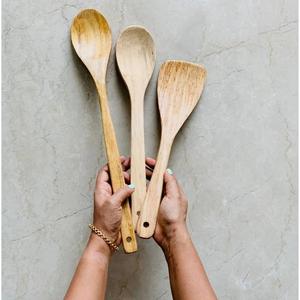 Cuillère de cuisine en bois faite à la main de la meilleure qualité, polie et lisse, pour ustensiles de cuisine antiadhésifs, usage domestique et professionnel - Product Image 2