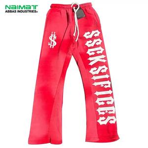 GSM Personnalisable Pantalon de survêtement décontracté d'hiver pour hommes Polaire lourde Polyester/Coton Patchwork Couleur bloquée Dentelle évasée noire - Product Image 4