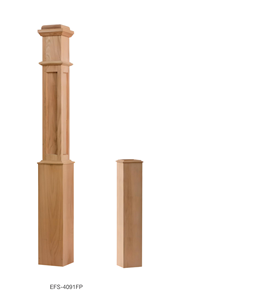 EFS Viet Nam Factory 4091FP Boîte en bois massif de chêne blanc Newel Post Flat Panel Detail Qualité supérieure pour tout escalier - Product Image 3