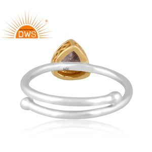 Handmade Design Fine Sterling Silver Natural Labradorite Gemstone <b>Adjustable</b> <b>Ring</b> Jewelry For Women Gift For Her - Product Image 4