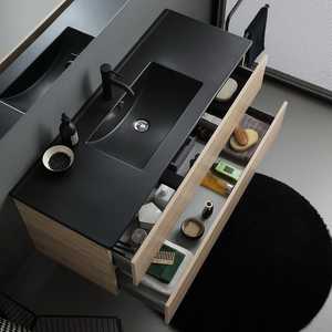 Mobile da Bagno in Quercia da 120cm con Lavabo Belize Nero Opaco, Set Bagno Premium - Product Image 4