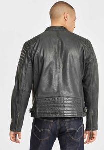 Veste pour homme Veste de motard de haute qualité personnalisée à la mode Veste en cuir pour homme élégante et confortable OEM à prix raisonnable - Product Image 5