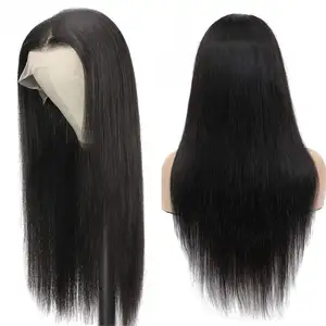 130% densité 13x6 dentelle avant perruques cheveux humains pré plumé droite Transparent sans colle perruques cheveux humains pour les femmes avec des cheveux de bébé