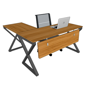 XBamboo BFXB008 L-Shaped PC/Gaming <b>Desk</b> 140x140cm with Assembled Iron Legs Bookshelf and Drawer-Comfortable Computer Table - Product Image 4