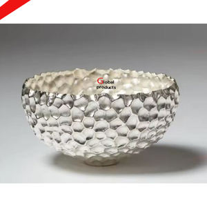 Tazón de servicio decorativo de acero inoxidable de metal de alto estándar para restaurante y bar de hotel - Product Image 5