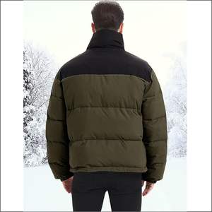 Blouson Bomber Homme Léger Matelassé en Toile à Manches Longues 2025 – Manteau d'Hiver Imperméable à Fermeture Éclair Style Urbain avec Capuche - Product Image 3