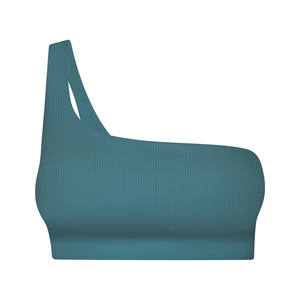 Sujetador deportivo corto de un hombro de alto impacto, Top de Yoga para mujer, ropa de gimnasio, logotipo personalizado, sujetador de Yoga Fitness - Product Image 5