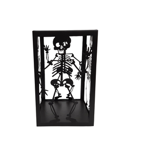 Halloween Décoration Fer Carré Votif Mort Mat Noir PC Bougie Votive Titulaire Pour L'éclairage Décorations À La Main - Product Image 4