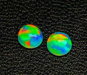 Increíble cabujón de ópalo etíope-Gemas de ópalo de forma redonda de Welo-Piedras de fuego de galaxia natural disponibles en tamaño de 5mm a 15mm - Product Image 3