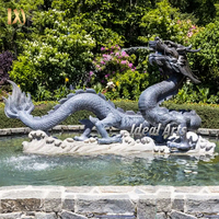 Sculpture de dragon en bronze chinois mythique Créature fantaisie géante en métal pour affichage public extérieur