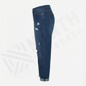 Women's Designer Ripped Pants New Style Full <b>Jeans</b> High <b>Waist</b> Slim Fit Plus Size Breathable <b>Elastic</b> Logo Decoration Trendy Pants - Product Image 3