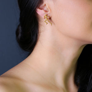 Runner Girl-pendientes de plata de ley 925 chapados en oro de 22K, joyería hecha a mano - Product Image 5