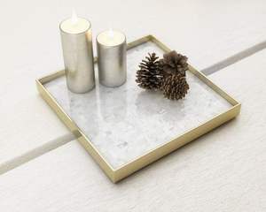 Bandeja de Servicio Decorativa Hecha a Mano de Resina Epoxi de un Solo Nivel, Elementos Esenciales de Cocina Únicos para el Hogar, Restaurante y Hotel - Product Image 5