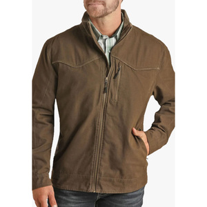 Non Hooded Man <b>Jackets</b> Classic Canvas <b>Jacket</b> Outdoor Menswear With Button Closure Design - Product Image 4