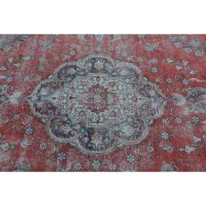 Classique Grande Surface Vintage Tapis Turc 6.1X10.2 pieds Rouge Beige Patchwork Conception Laine Matériel Latex Classique pour Couloir Chambre - Product Image 5
