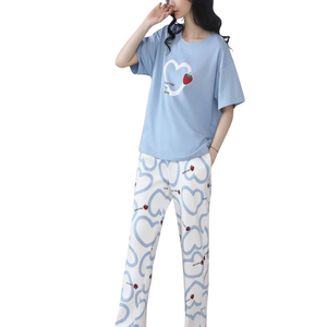 Conjunto de Pijama de Lujo para Mujer, 100% Algodón, Cuello en V, Manga Larga, Fabricante y Proveedor Mayorista OEM - Product Image 5