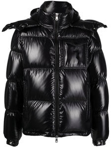 Abrigo grueso y cálido para hombre, chaqueta hinchada con capucha de cuello, acolchado de talla grande con relleno de algodón, cierre de cremallera, decoración de botones - Product Image 5