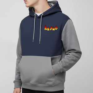 Sweat à capuche ample en polaire épaisse et chaude de haute qualité pour homme, personnalisé, lourd, 100% coton, surdimensionné, à deux tons - Product Image 4