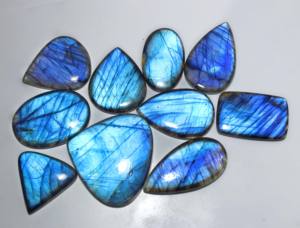 Lot de 10 Cabochon Lisse Naturel Bleu Feu Labradorite Forme Mixte Pierres Précieuses Lâches - Product Image 4