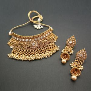 Real Creation FBB0028A Conjunto de collar de cobre Gargantilla de piedra AD Conjuntos de joyería fina - Product Image 1