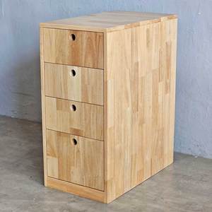 Minimalist Design Personal <b>Locker</b> with 4 Drawers 75cm High Rubber Wood TCN68020 for Office & Gym Use - Product Image 5