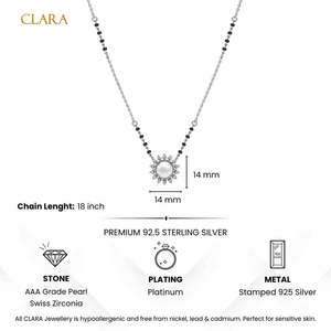 Compre un collar Mangalsutra de plata pura con diamantes y perlas, chapado en oro, con cuentas étnicas religiosas, un regalo de boda para su esposa. - Product Image 6