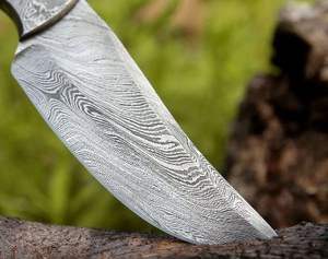 High Quality Handmade Damascus Steel Full Tang Fixed Blade OEM Hunting <b>Knife</b> with Wood Handle Customized with Leather <b>Sheath</b> - Product Image 6