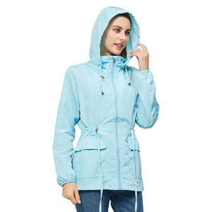 Veste de sport coupe-vent légère pour femmes Manteau zippé à blocs de couleurs Veste décontractée à manches longues Jogging Veste en jean à capuche - Product Image 6