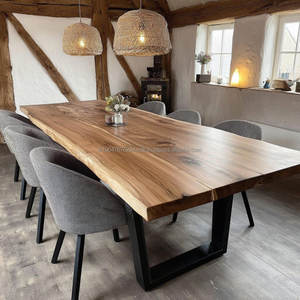 Table à manger en teck massif |   Design moderne, écologique, artisanal, KALATRI pour appartement, école, villa - Product Image 1