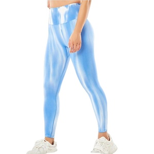 Pantalon d'entraînement sans couture de qualité supérieure pour femmes Leggings de fitness respirants avec impression tie dye inspiré du yoga - Product Image 1