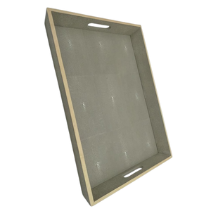 Wholesale DPC Model 013 Light Grey Shagreen Faux Decorative Serving <b>Tray</b> Coffee Table Room Decor - Product Image 6