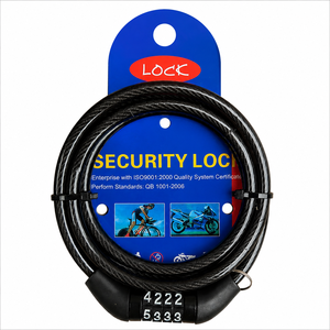 4-Digit Combination Security <b>Cable</b> <b>Lock</b> for Bikes and Motorcycles - Product Image 1