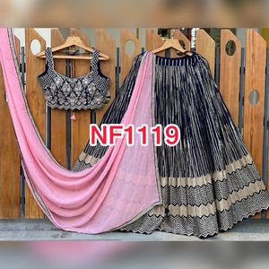 Venta caliente diseñador indio Lehenga con Dupatta, Georgette con bordado de lentejuelas ropa de fiesta de trabajo traje de Bollywood al por mayor - Product Image 6