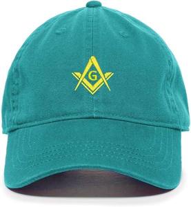 Gorra de Béisbol con Símbolo Masónico de Diseño Tecnológico, Bordada en Algodón, Ajustable, Tipo de Tela 100% Algodón - Product Image 1