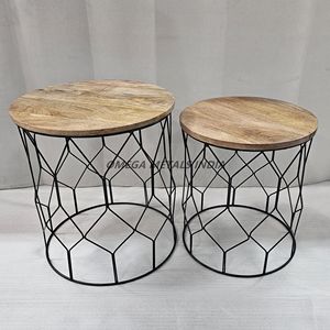 Mesa de centro artística inspirada en diamantes con marco geométrico 2 piezas de madera para sala de estar de lujo y decoración de Bar contemporáneo - Product Image 1