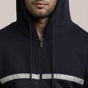 <b>Men's</b> Hooded Pullover Sweatshirt <b>Henley</b> Collar <b>Long</b> <b>Sleeve</b> Loose Solid Winter Front Logo 100% Cotton Quick Dry Breathable Pocket - Product Image 6