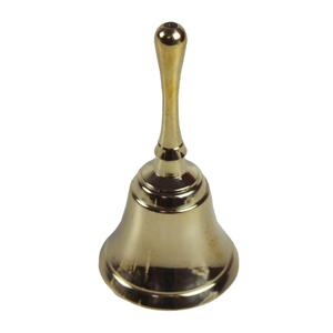 Campanas decorativas de latón de mano de Navidad Metal con mango de madera Acabado plateado Campana festiva con mango Decoraciones navideñas - Product Image 6