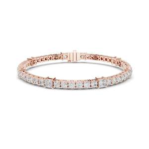 Bracelet tennis en diamant de laboratoire 6,62 CT, diamants ronds et carrés, or 10KT, 14KT, 18KT et argent 925, options moissanite - Product Image 1