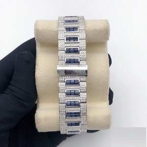 Montre de luxe unique pour homme, en acier inoxydable, ornée de diamants Moissanite, style Hip Hop glacé, bijoux fantaisie - Product Image 4