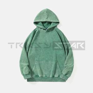 Sudadera con capucha para hombre, diseño personalizado, transpirable, de peso pesado, con cremallera, lavado ácido, 100% algodón, estampado vintage, efecto desgastado, hombros caídos - Product Image 1