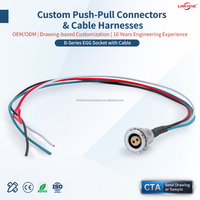 Kabel Konektor PVC Anti Debu Siap Kirim dari Pabrik, Perakitan Kabel Bundar, Harness Kustom, Medis, Industri, Seri B, Soket EGG, Kabel