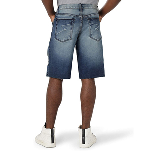 Shorts en jean décontractés pour hommes, collection été, taille mi-haute élastique, coupe ample, couleur unie, 100 % coton toile, haute qualité - Product Image 2