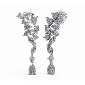 Boucles d'oreilles de créateur de haute qualité en or 18 carats, symphonie dorée Marina, taille marquise, poire et ronde, bijoux de laboratoire cultivés, vente en gros B2B - Product Image 5